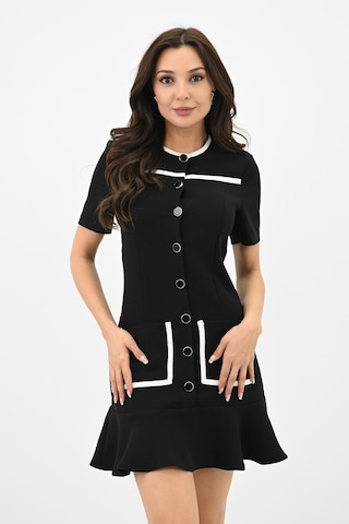 Kadın Dantel Detaylı Düğmeli Elbise 5208-24 001