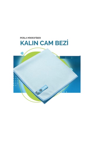 Perla Mikrofiber Kalın Cam Bezi Mavi 40 x 40 CM