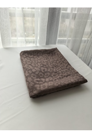 Laurel Scarf Leopar Desen Pamuk Ayrobin Jakar Şal Gülkurusu