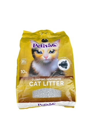Petiva Aktif Karbon Topaklaşan Bentonit Kedi Kumu 10 L