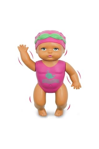Oyuncak Kurmalı Yüzen Sporcu Bebek 14 Cm Eğlenceli Banyo Su Oyuncağı