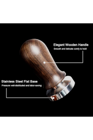 Youmex Ahşap Saplı Paslanmaz Çelik Kahve Tamperi - Eşit Olarak Sıkıştırır, Zengin Ve Pürüzsüz Espresso İçin - 51/53/58mm Seçenekli Diğer