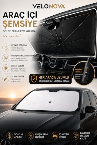 Tüm Araçlar Için Araba Ön Cam Güneşlik Katlanabilir Güneşlik Şemsiye Ön Cam Gölgelik Esnek 140 X 80