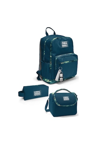 Coral High Nefti Kamuflaj 3'lü Okul Çanta Seti Set0123631