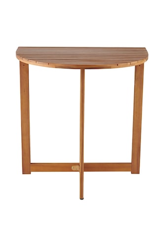 Yarı Katlanır Masa 70 Cm Bahçe Masası Balkon Masası Kahverengi