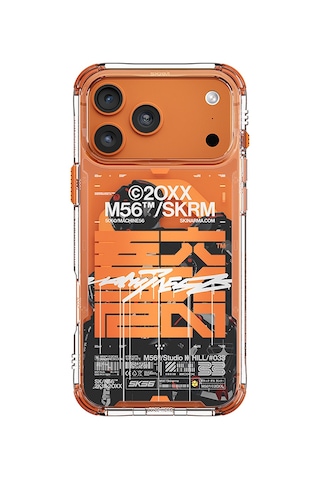 Apple Uyumlu iPhone 17 Pro Max Kılıf Skinarma M safe Şarj Özellikli Iml Baskılı X M56 Kapak Turuncu