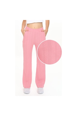 Denokids Kız Çocuk Boru Paça Pembe Basic Eşofman Altı Renkli Pembe