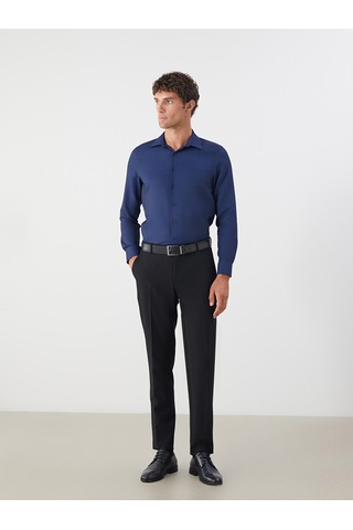 Lcw Busıness Lacivert Slim Fit Uzun Kollu Armürlü Erkek Gömlek