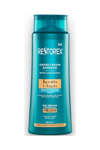 Restorex Keratin & Argan Onarıcı Saç Bakım Şampuanı 500 Ml - Yıpranmış Ve Hasar Görmüş Saçlar