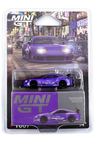 Mini Gt 1/64 Toyota Supra A80 Top Secret Gt-300 Top Secret Purple - Blister Paket Mgt01067-bl Mor
