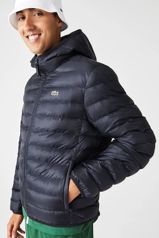 Lacoste Thermore Certified Synthetic Fill Jacket Kapüşonlu Şişme Erkek Mont Lacivert Lacivert