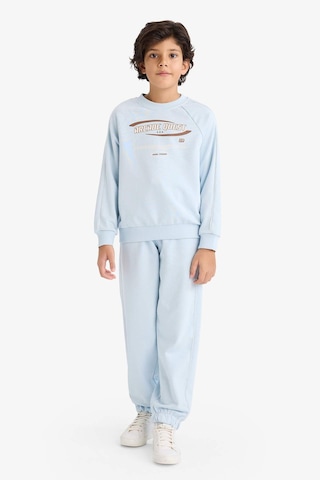 Defacto Erkek Çocuk 2li Takım Baskılı Sweatshirt Eşofman Altı G8060a825cwbe177 Mavi-be177