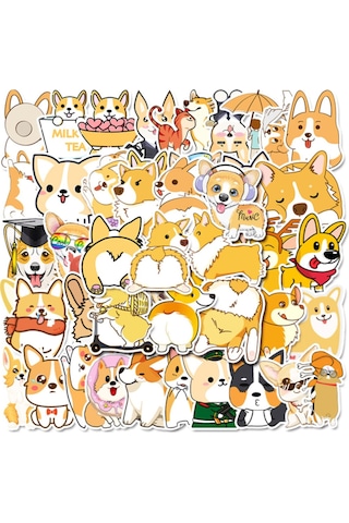 50 Adet Tekrarsız Köpekler Kalite Pvc Modern Sticker 01
