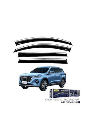 Niken Chery Tiggo 7/7 Pro 2020 Kromlu Cam Rüzgarlığı 4'lü - Ekolmaks
