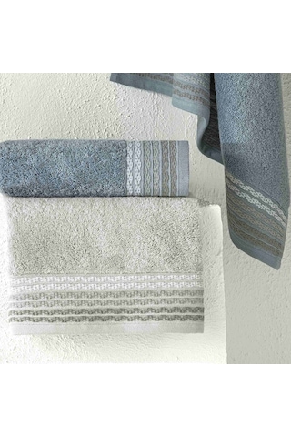 Taç Art Pure Cotton Pamuk Hamam Seti Gri Mavi 000000001500222680 Mavi