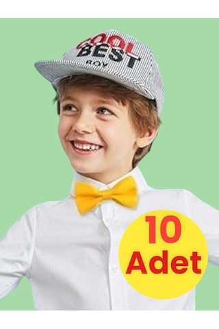 Tezzgelsin Erkek Çocuk Saten Papyon 10 Adet Sarı