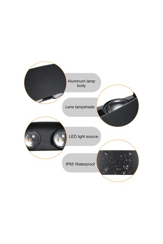 Neoglint Modern Led Duvar Aplikleri 8 W Yukarı Aşağı Siyah