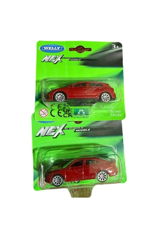 Skoda Octavia Golf 8 Gti 1/64 Ölçek Lisanslı Diecast Metal Model Araba Oyuncak Araba 2 Li Set Kırmızı
