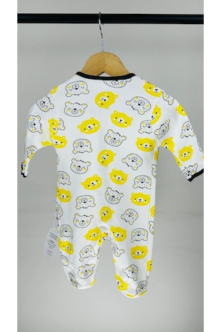 Ayıcıklı Pamuklu Çıtçıtlı Bebek Tulum 001