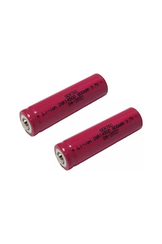 Sertec 14500 3.7 Volt 800 mA Li-ion Şarj Edilebilir Pil 2 Adet