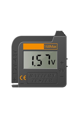 Kangvka Dijital Pil Test Cihazı, Hızlı Pil Gücü Tespiti, Lcd Ekranlı, Kolay Kullanım, 90mm Uzatılabilir, Çeşitli Pil Tiplerini Ölçer Siyah