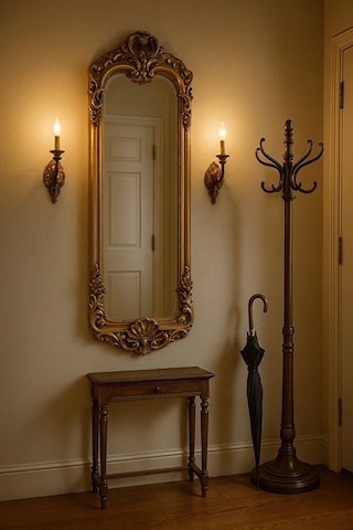 Dekoratif Varaklı Boy Aynası Gold