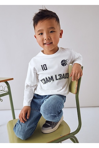 Mayoral Krem Erkek Çocuk Çift Kollu Sweatshirt 4075 Krem