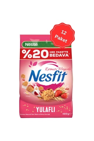 Nesfit Kırmızı Meyveli Gevrek 12 x 400 G