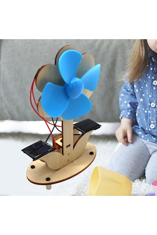 Homyl Güneş Enerjili Fanlar Panel Kiti Oyun Odası Mavi