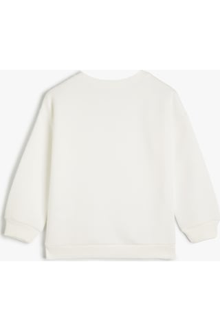 Koton Rapunzel Sweat Lisanslı Uzun Kollu Bisiklet Yaka Şardonlu Ekru 4wkg10694ak 4WKG10694AK010 Ekru