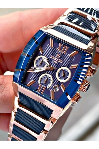 Reward Lacivert Renk Fonksiyonlar Aktif Silikon Metal Kordon Erkek Kol Saati + Bileklik Hediyeli Nda130