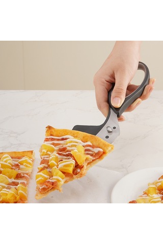Skycity Çift Fonksiyonlu Çıkarılabilir Pizza Kılıfı Ve Kırıcı, Paslanmaz Çelik Mutfak Aleti, Ev/restoran Kullanıma Uygun Siyah-gri Diğer