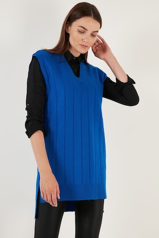 Lela V Yaka Uzun Triko Bayan Süveter 4616088 Saks