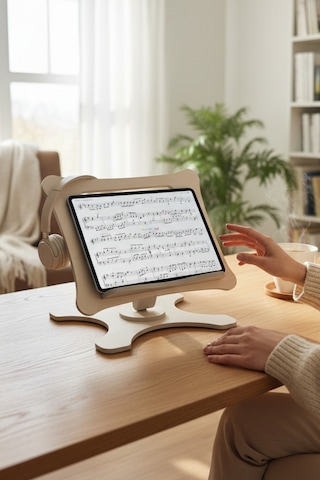 Ahşap Kitap Okuma Standı Yükseklik Ayarlanabilir Katlanabilir 360º Dönebilen Laptop Standı