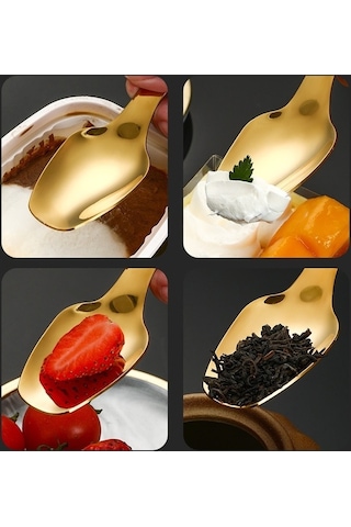 Dancemonkey 5 Parça Set 304 Çelik Kısa Saplı Çay Kaşığı Tatlı Kaşığı Çok Renkli