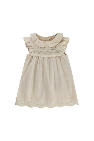 Civil Baby Bebek Yaka Dantelli 6-18 Ay Elbise - Bej