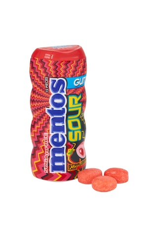 Mentos Sour Çilek Aromalı Şekersiz-tatlandırıcılı Ekşi Draje Sakız 2 x 30 G