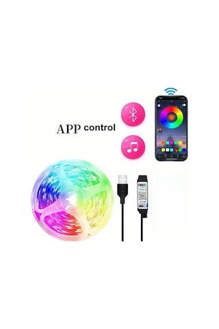 Jms Kualool Uzaktan Kumanda Rgb5050 Müzik Sync Esnek 5 V Lamba Tv Arkaplan Işığı Noel Dekorasyon Hediye Odası Ev Dekor Bluetooth-15m