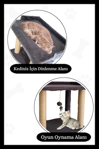 Nursoft Ponponlu Kedi Yatağı Kedi Tırmalama 47 CM