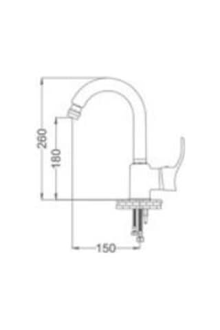 Gms Akdeniz Kuğu Lavabo Bataryası Beyaz - Altın Akd301