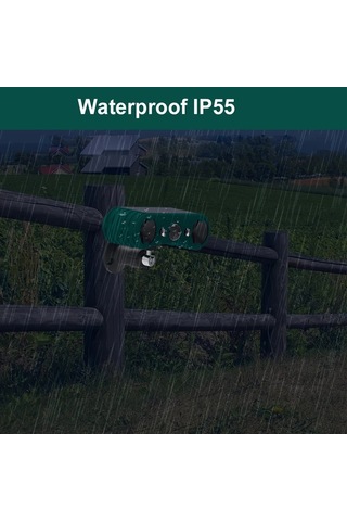 Willowhaven 2024 Güncellenmiş Yeşil Ultrasonik Güneş Enerjili Hayvan Kızılötesi Algılama Alarmı Dış Mekan Hareket Dedektörü 129db Kırmızı Mavi Işık