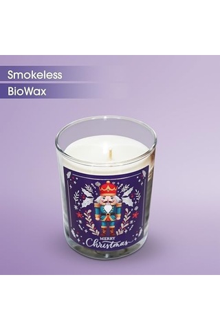 Charm Lab Candle Kurşun Asker Nutcracker Tasarımlı Mum, Lacivert Renk Temalı, 135 G Doğal Bio Balmumu, 40 Saat Yanma Süresi, Cam Kavanoz, Şık Bristol Kutulu, Yılbaşı Koleksiyonu Hazır Hediye 50 x 22