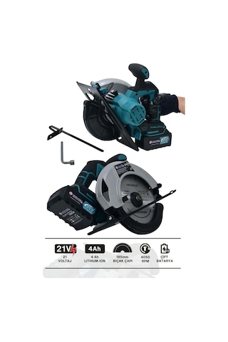 Mur-Cell MUR-5931 Profesyonel Lazerli 21V 4.0AH Sunta Kesme Daire Testere Makinesi