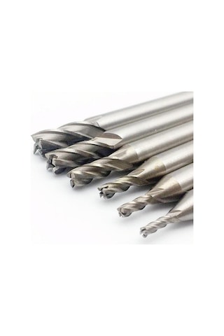 CNC Karbür End Mill HSS Karbür 2mm-6mm Çap Freze Kesici 6 Adet