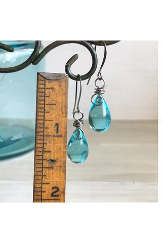 Kadınlar İçin Cam Damla Şeklinde Yaratıcı Takı Küpeleri, Şık Tatil Hediyesi Küpeleri, Damla Kolye