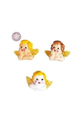 Uretti - Ayşe 7362 5742 El Yapımı 3'lü Sevimli Melek Magnet Seti - 4 X 5 Cm 4cm