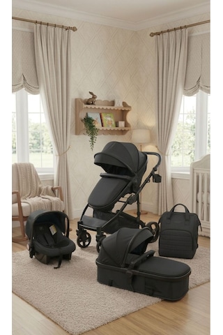 Lüks 4 Ü 1 Arada Travel Sistem Bebek Arabası Seti Portbebe, Ana Kucağı, Çanta,