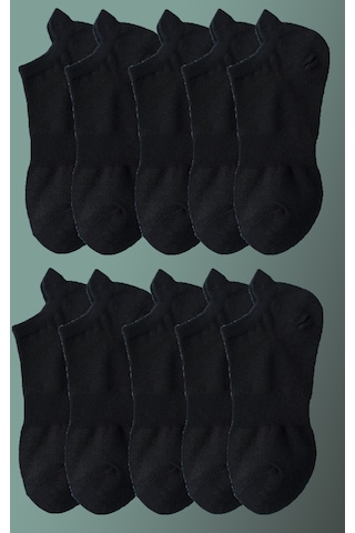 Bgk Unisex Spor Patik Siyah 10'lu Siyah