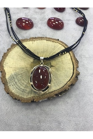 Akik Taşlı El Işi Gümüş Set 925 Ayar (380210604)