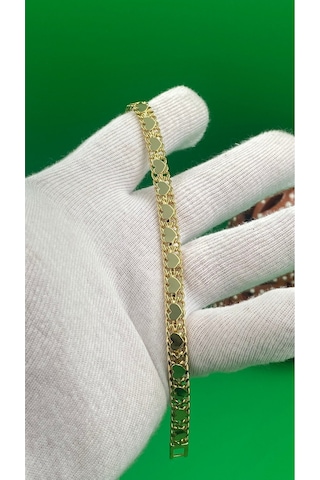 Xuping Altın Renk 14 Ayar Kalpli Model Kadın Bileklik Gold